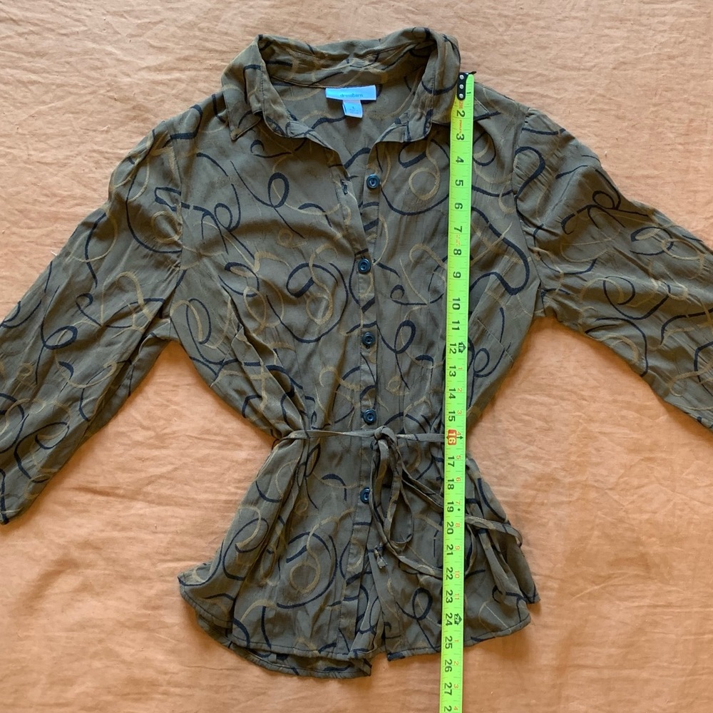 Dress Barn Patterned Button-Up, Size L - Picture 4 of 5